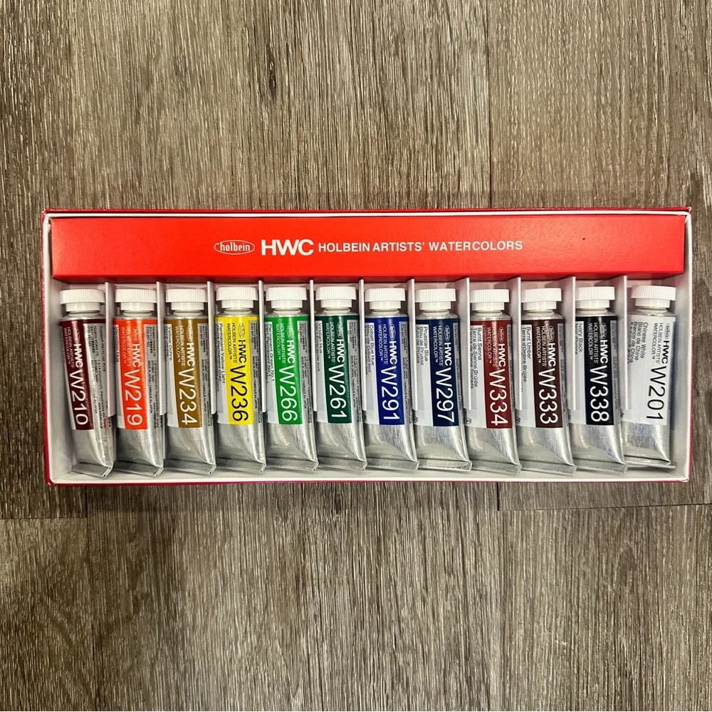 42 Holbein HWC Holbein Watercolor Paints with Paintbrushes + Watercolor Pads - Picture 5 of 12